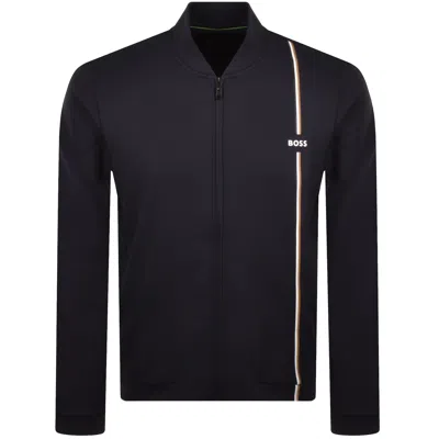 Boss Athleisure Boss Toc Game Full Zip Sweatshirt Dark Blue In Black