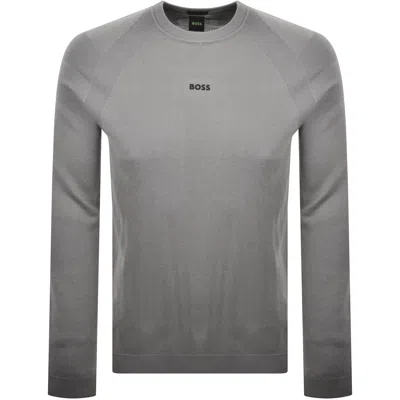 Boss Athleisure Boss Tour Seamless Knit Jumper Grey In Gray