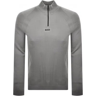 Boss Athleisure Boss Tour Seamless Knit Jumper Grey In Gray