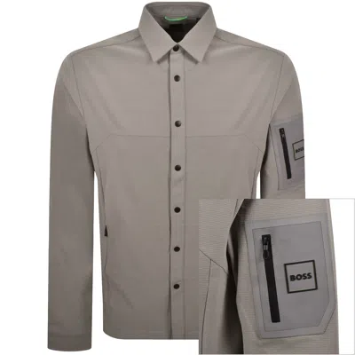 Boss Athleisure Boss Tour Waffle Overshirt Grey In Gray