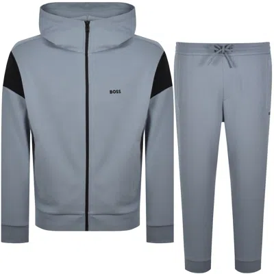 Boss Athleisure Boss Tracksuit Set Dark Grey In Blue