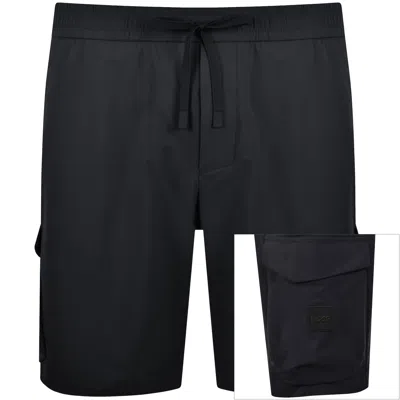 Boss Athleisure Boss Urbanex Tapered Fit Cargo Shorts Navy In Black
