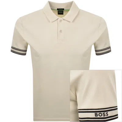 Boss Athleisure Boss Zone Polo T Shirt Cream In Neutral