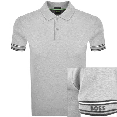 Boss Athleisure Boss Zone Polo T Shirt Grey In Gray