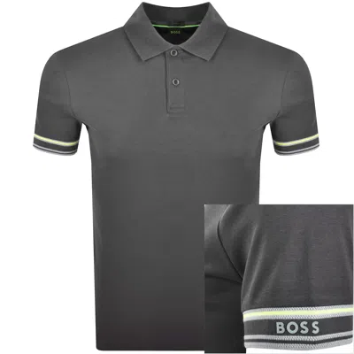 Boss Athleisure Boss Zone Polo T Shirt Grey In Black