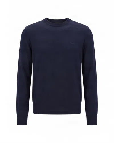 Boss Black Men's Crewneck Sweater In Dark Blue