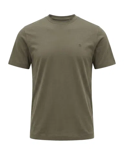 Boss Black Men's Crewneck T-shirt With Chest Logo In Green