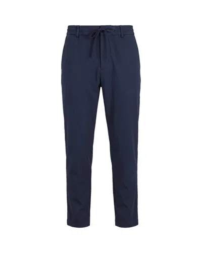 Boss Black Men's Drawstring Tapered Trousers In Dark Blue