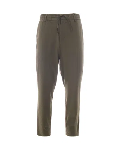 Boss Black Tapered Drawstring Pants In Green