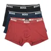 Boss Bodywear 3 Pack Power Trunk Boxers 966 Black Red Navy In Red