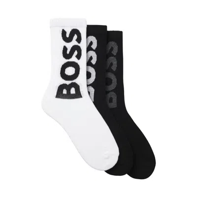 Boss Bodywear 3 Pack Qs Rib Logo 960 Black White