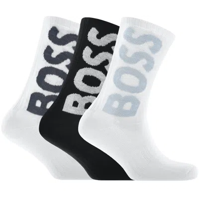 Hugo Boss Boss 3 Pack Logo Socks In White