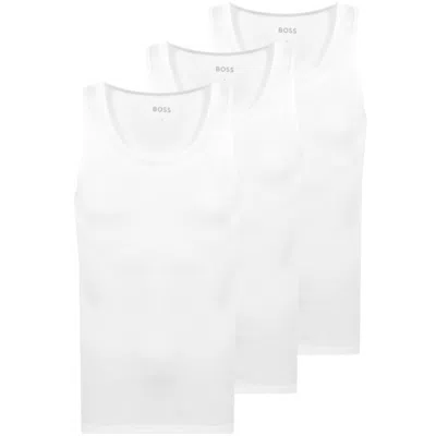 Hugo Boss Boss One 3 Pack Ribbed Vest T Shirts White