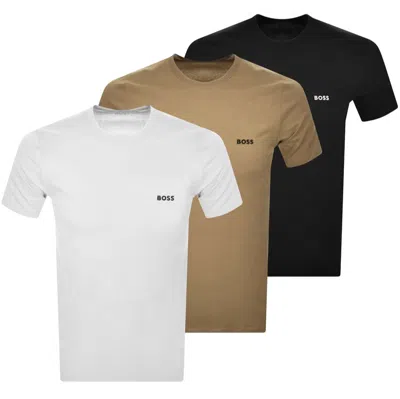 Hugo Boss Boss Multi Colour Triple Pack T Shirts In Brown