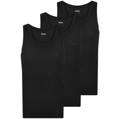 Hugo Boss Boss 3 Pack Vest T Shirts Black
