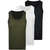 Hugo Boss Boss 3 Pack Vest T Shirts In Khaki