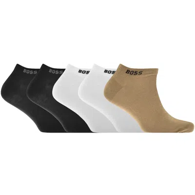 Hugo Boss Boss 5 Pack Ankle Socks In Black