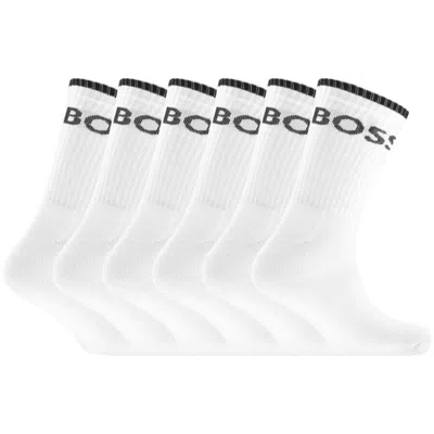 Hugo Boss Boss 6 Pack Crew Socks White