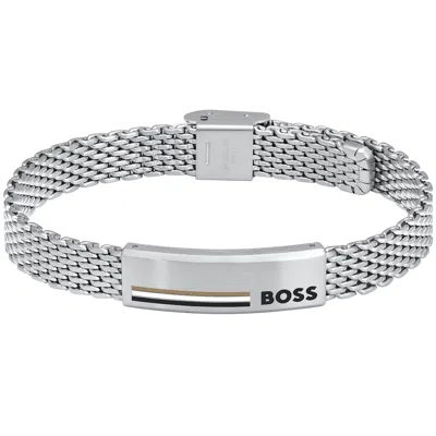 Boss Business Boss Alen Ip Bracelet Silver In Metallic