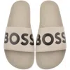 Hugo Boss Boss Aryeh Sliders Open Beige In Beige