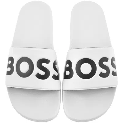 HUGO BOSS BOSS ARYEH SLIDERS WHITE