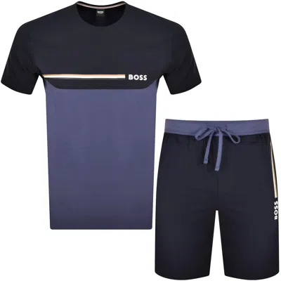 Hugo Boss Boss Balance T Shirt And Shorts Set Navy