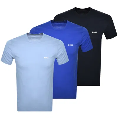 Boss Business Boss Bodywear Three Pack Crew Neck T Shirts In Blue