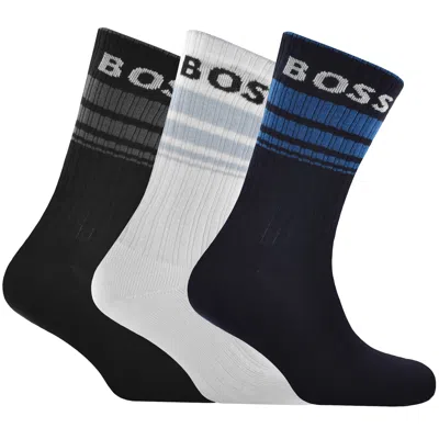 Boss Business Boss Bodywear Three Pack Logo Socks In Black