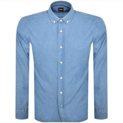 Hugo Boss Boss C Hal Bd Long Sleeved Shirt Blue