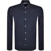 Hugo Boss Boss C Hal Kent C4 Long Sleeved Shirt Navy In Navy