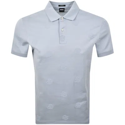 Hugo Boss Boss C Prout Monogram Polo T Shirt Blue