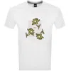 Hugo Boss Boss Thompson Floral Logo Cotton Graphic T-shirt In White