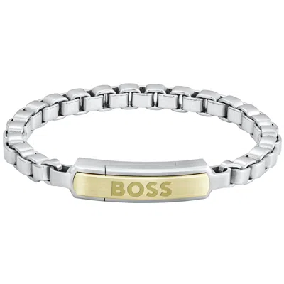 Boss Business Boss Devon Two Tone Chain Bracelet Silver