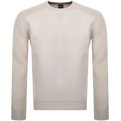 Hugo Boss Boss Ematero Knit Jumper Off White