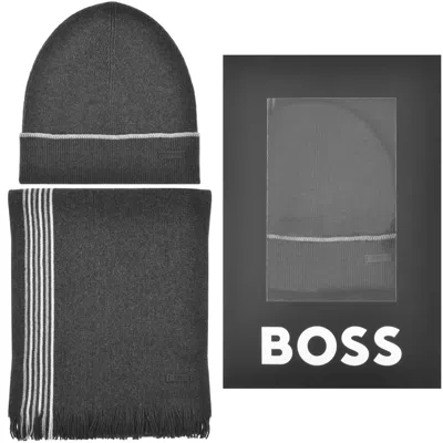 Hugo Boss Boss Enzo Beanie And Scarf Gift Set Black