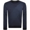 Hugo Boss H-eclaus Dark Blue Virgin-wool Sweater With 2 Tone Jacquard Pattern 50526845 404 In Blue