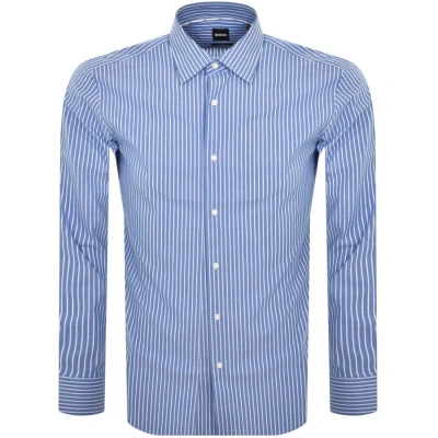 Boss Business Boss H Hank Kent Long Sleeved Shirt Blue