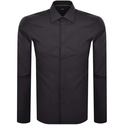 Hugo Boss Boss H Hank Kent Long Sleeved Shirt Navy