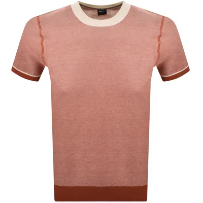 Hugo Boss Boss H Jianluca Knit T Shirt Dark Orange