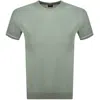 Hugo Boss Boss H Jianluca Knit T Shirt Green In Green
