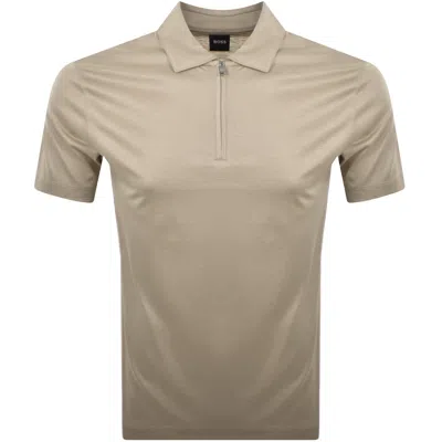 Hugo Boss Boss H Paras 50 Quarter Zip Polo Beige