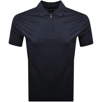 Hugo Boss Boss H Paras 50 Quarter Zip Polo Navy
