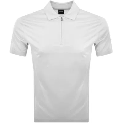 Hugo Boss Boss H Paras 50 Quarter Zip Polo White