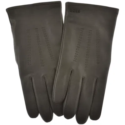 Hugo Boss Boss Hainz Me Leather Gloves Brown