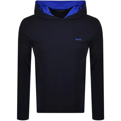 Hugo Boss Boss Long Sleeve Hooded T Shirt Blue