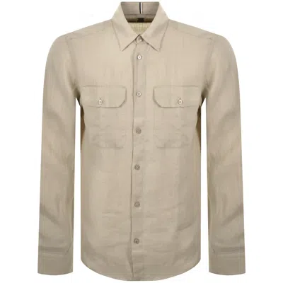 Hugo Boss Boss Long Sleeve Liam Shirt Beige In Neutral