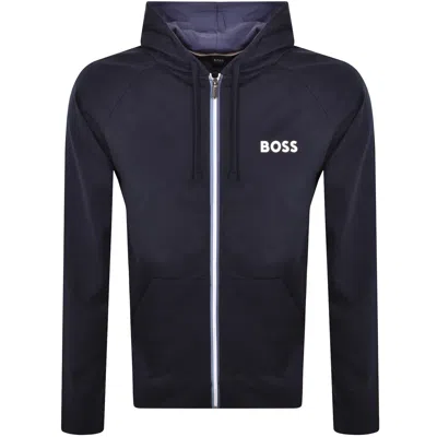 Boss Business Boss Lounge Authentic Full Zip Hoodie Navy In Blue