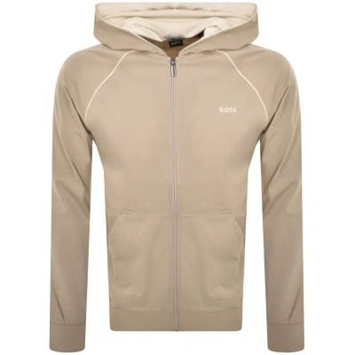 Boss Business Boss Lounge Mix And Match Full Zip Hoodie Beige In Neutral