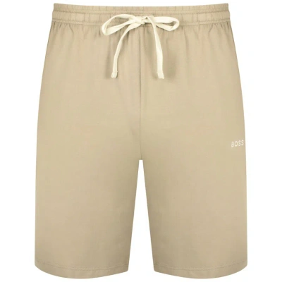 Boss Business Boss Lounge Mix And Match Jersey Shorts Beige In Gold