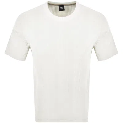 Hugo Boss Boss Loungewear Structure Logo T Shirt Cream